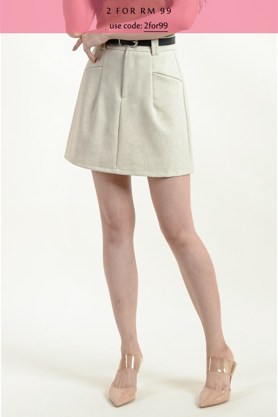 Blaire A-Line Skort - Beige