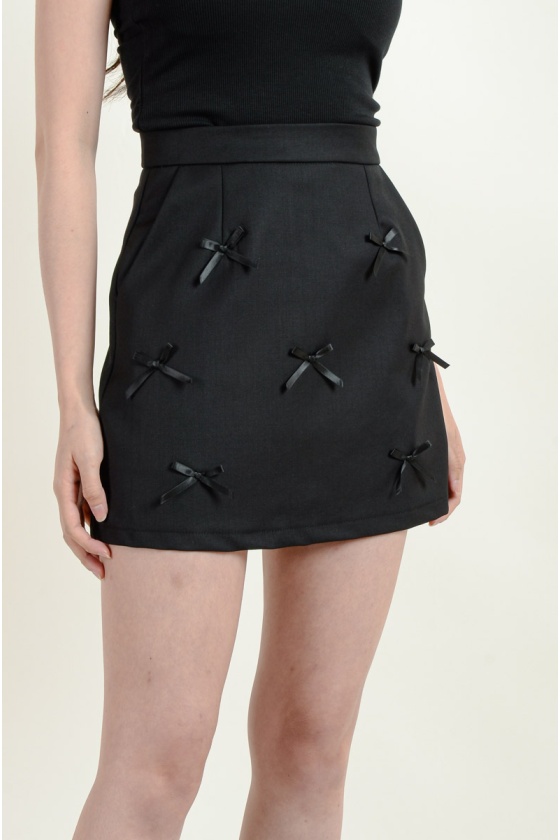 Alejandra Bow Skort - Black