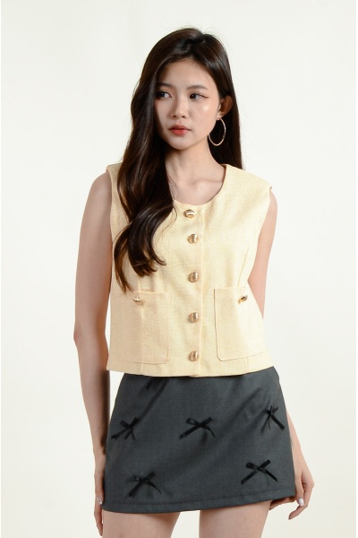 Calliope Tweed Vest - Yellow