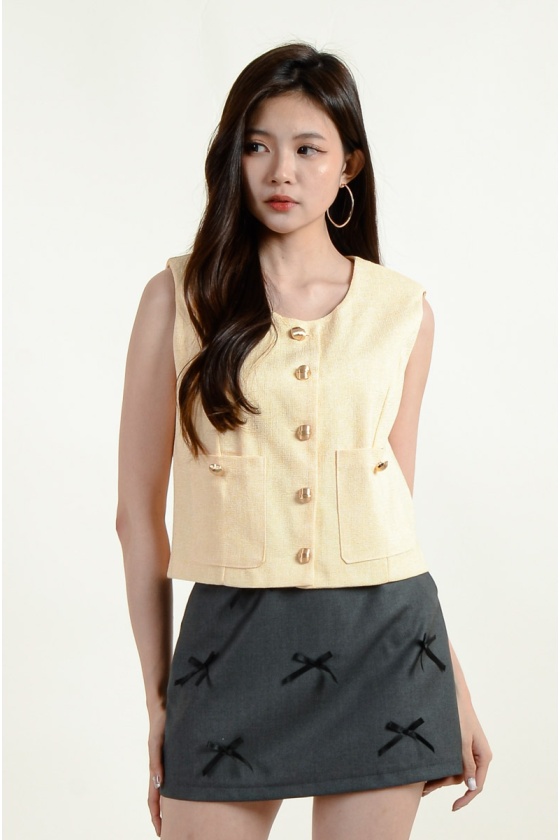 Calliope Tweed Vest - Yellow