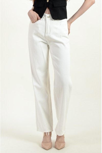 Ivanna Straight Leg Jeans - White