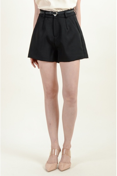 Davina Belted Shorts - Black