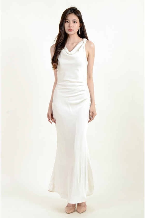 Rhea Twisted Satin Dress