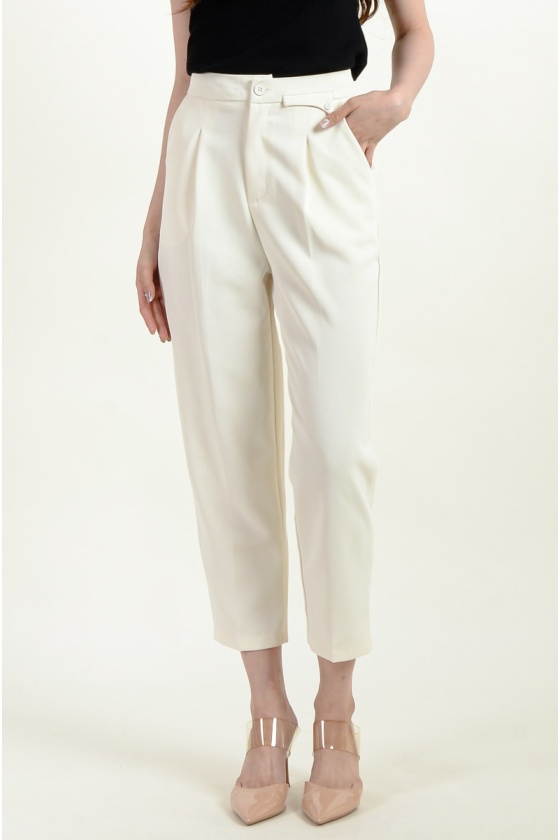 Mara Peg Leg Pants - Cream