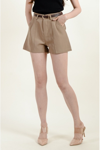 Elliott Belted Shorts - Khaki