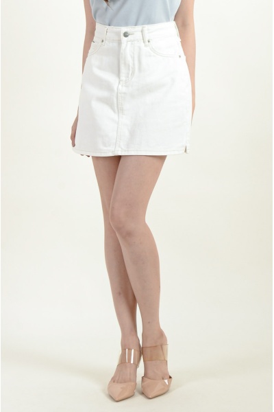 Amaia Denim A Line Skort - White