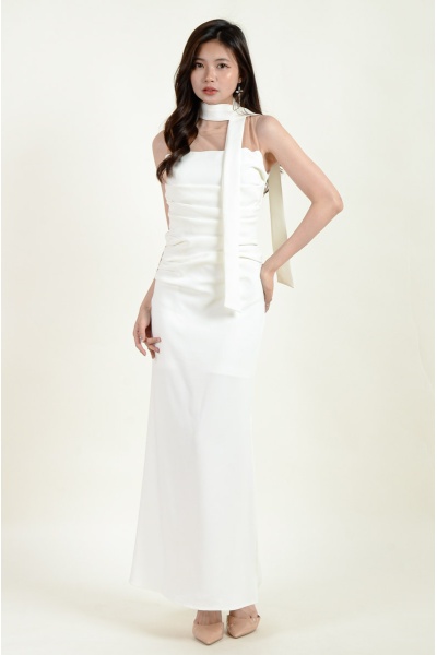 Analia Mesh Maxi Dress - White