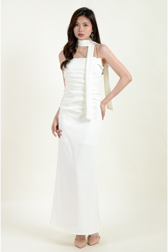 Analia Mesh Maxi Dress - White