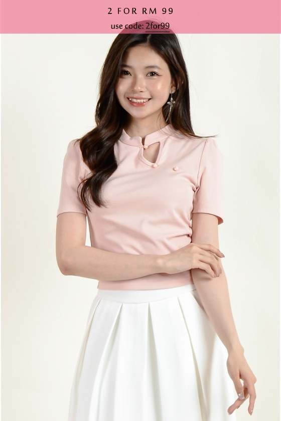 Leslie Cheongsam Tee - Pink