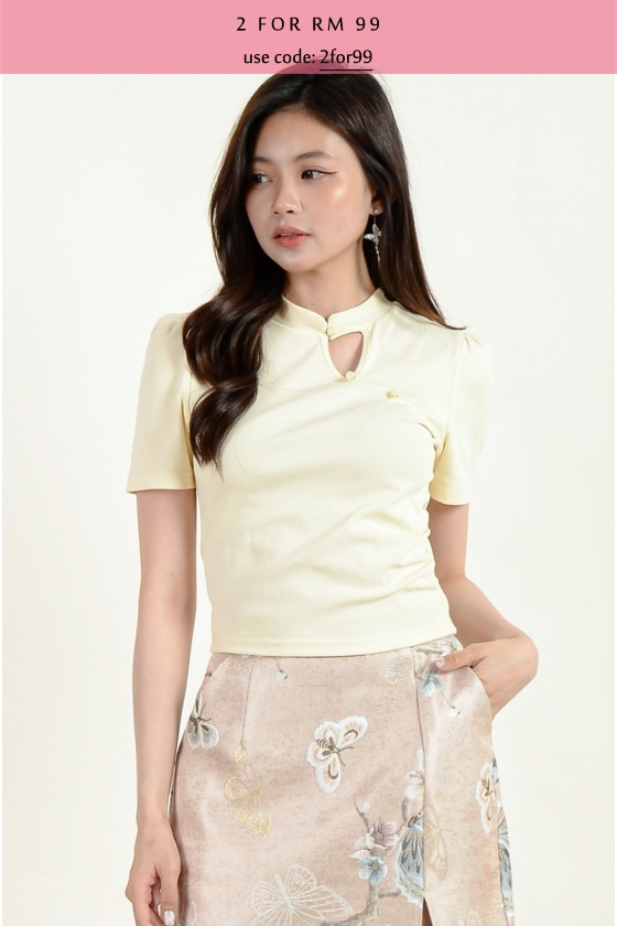 Leslie Cheongsam Tee - Yellow