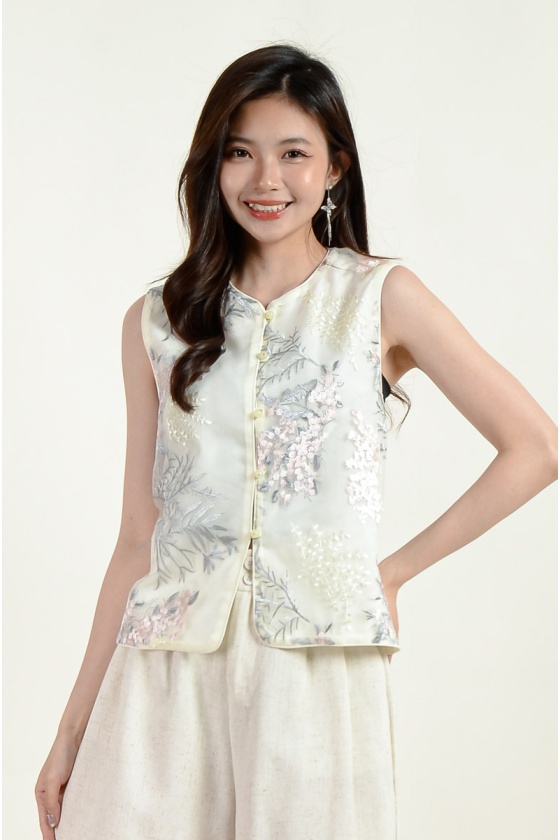 Romina Mesh Cheongsam Top