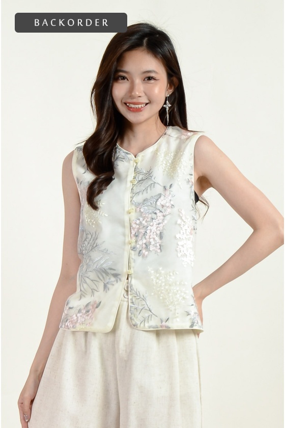 [BackOrder ETA 10 Feb] Romina Mesh Cheongsam Top