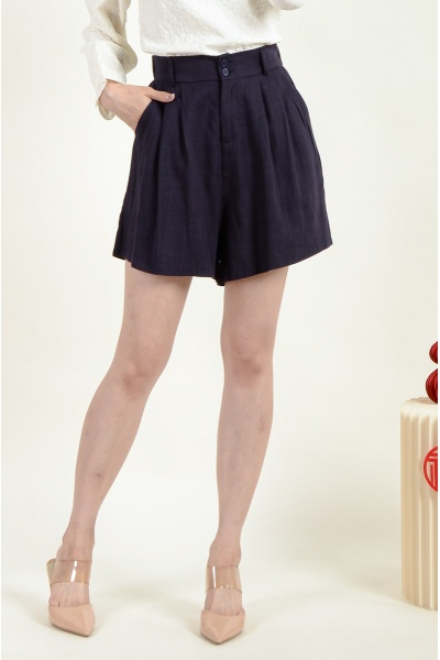 Aleah A-Line Shorts - Navy