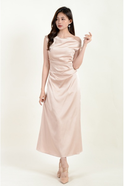 Karsyn Toga Mermaid Dress - Nude Pink