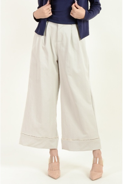 Janelle Wide Leg Pants - Khaki