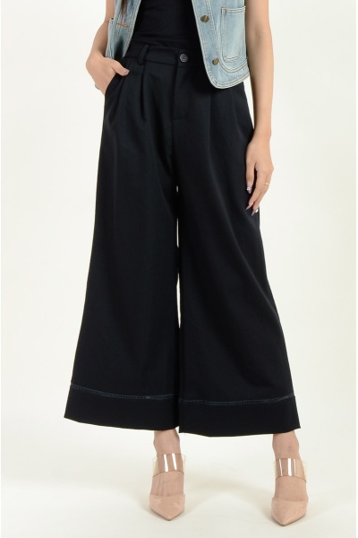 Janelle Wide Leg Pants - Navy