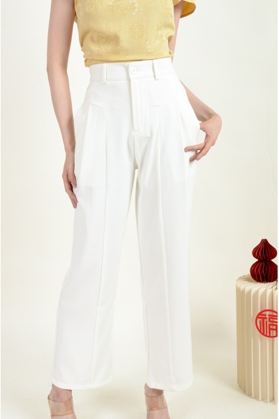 Zelda Palazzo Pants - White