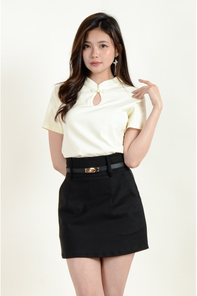 Kyra Cheongsam Top - Yellow