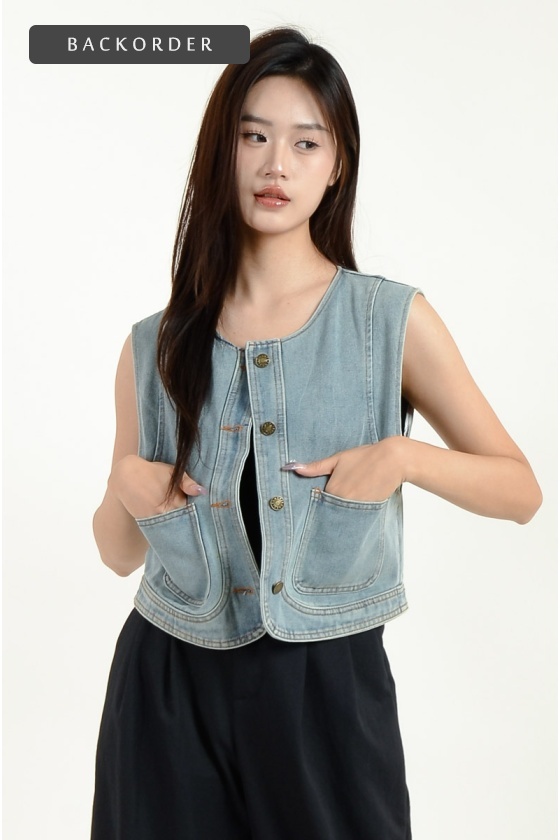 [BackOrder ETA 30 Apr] Nola Denim Vest