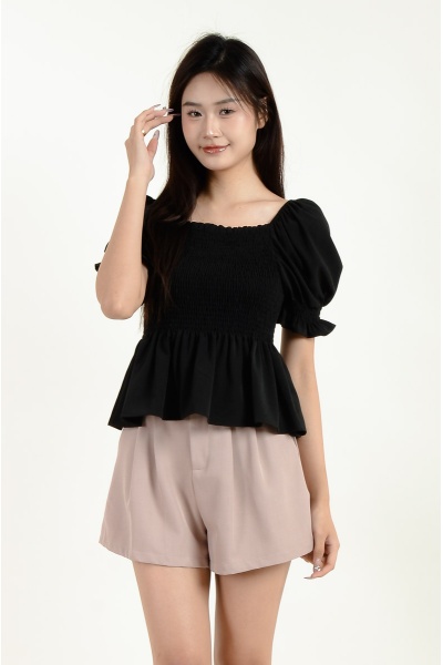 Bethany Puff Sleeve Peplum Top