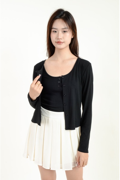 Ila Cardigan Set - Black