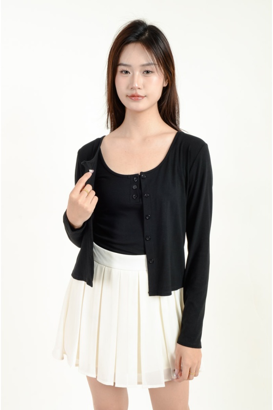 Ila Cardigan Set - Black