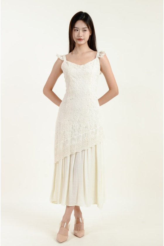 Ezra Ruffle Overlay Dress