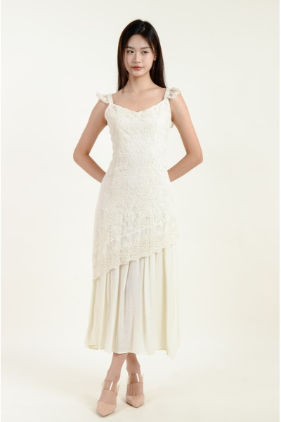 Ezra Ruffle Overlay Dress