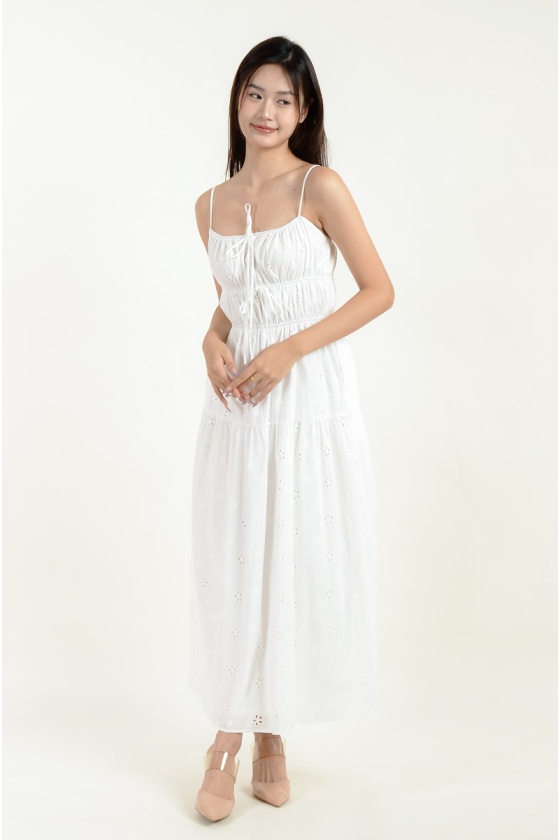 Cheyenne Crochet Strap Dress - White