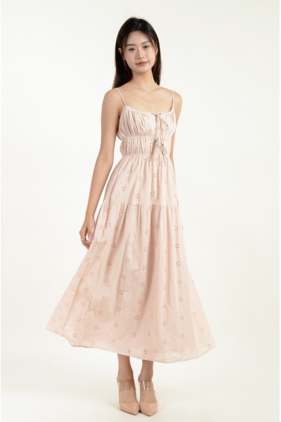 Cheyenne Crochet Strap Dress - Pink