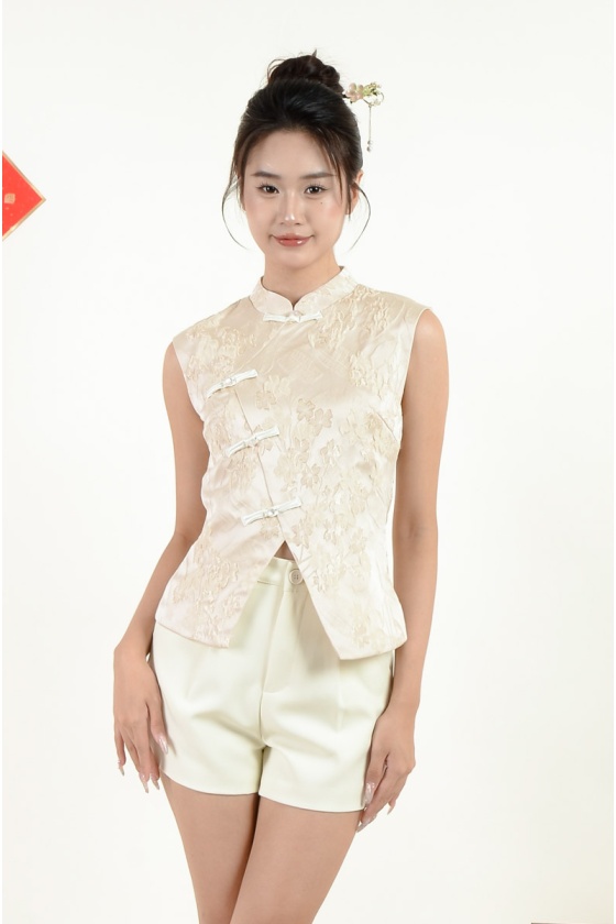 Galilea Cheongsam Top - Beige