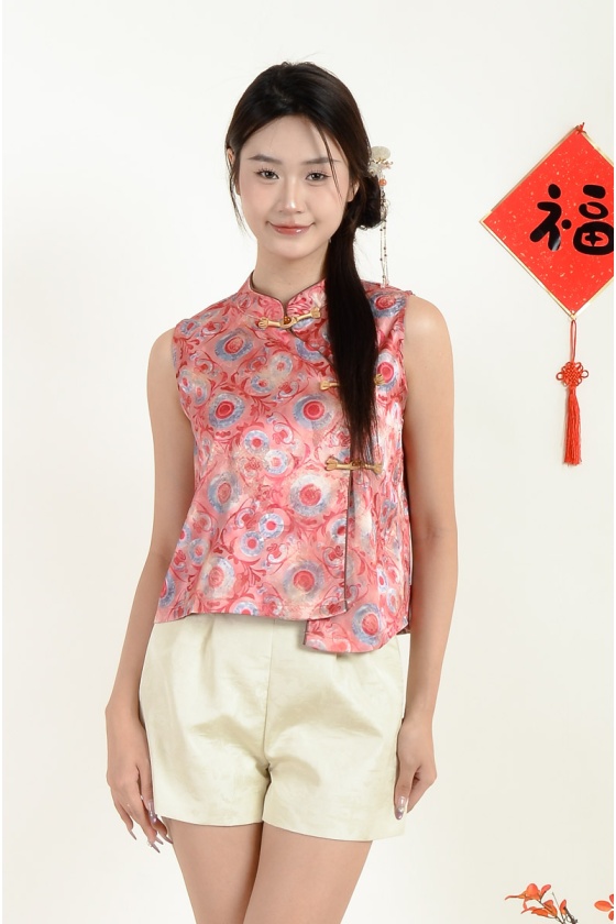 Charley Mandarin Button Top