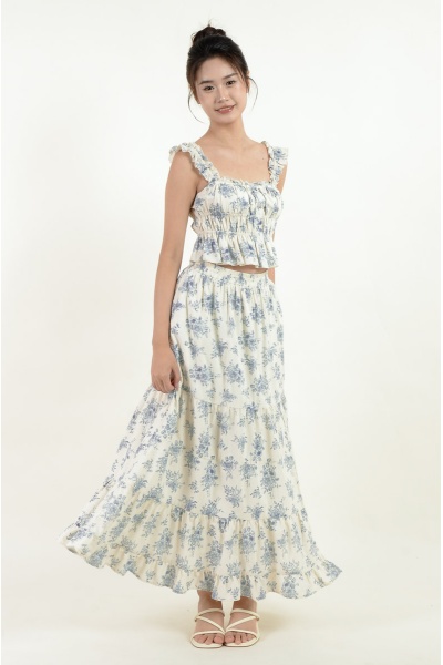 Julie Floral Two-Piece Set - Blue