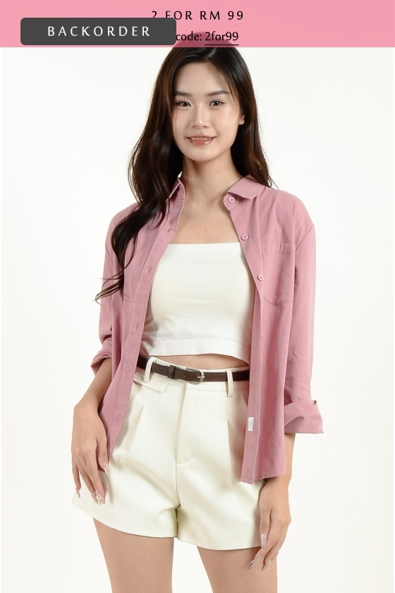 [BackOrder ETA 25 June] Liv Oversize Shirt - Mauve
