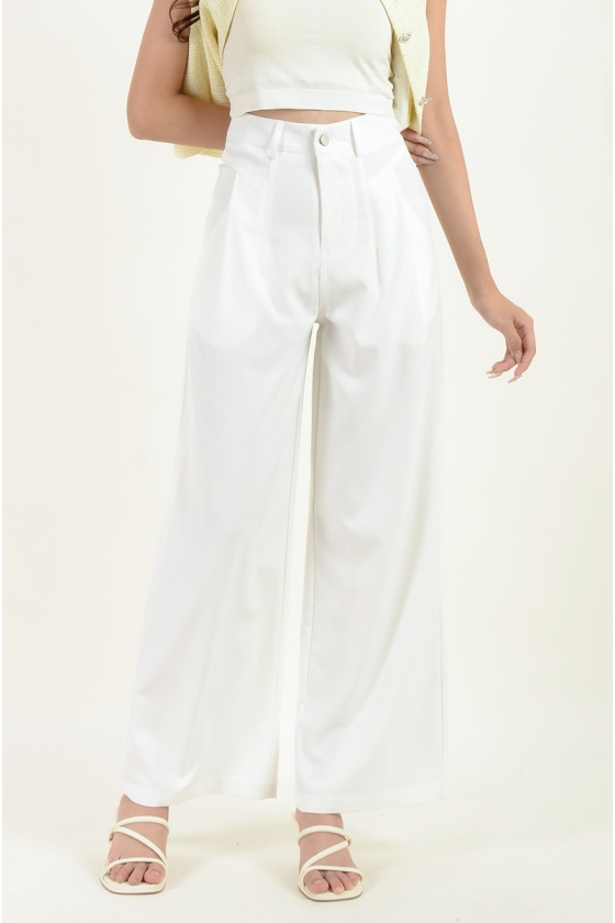 Leilany Wide Leg Pants - White