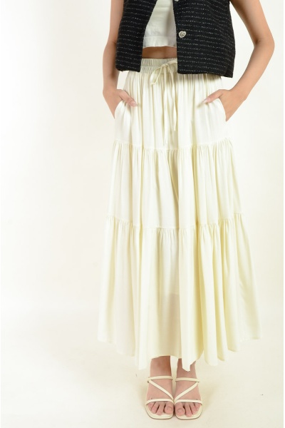 Kendra Layered Maxi Skirt - Yellow