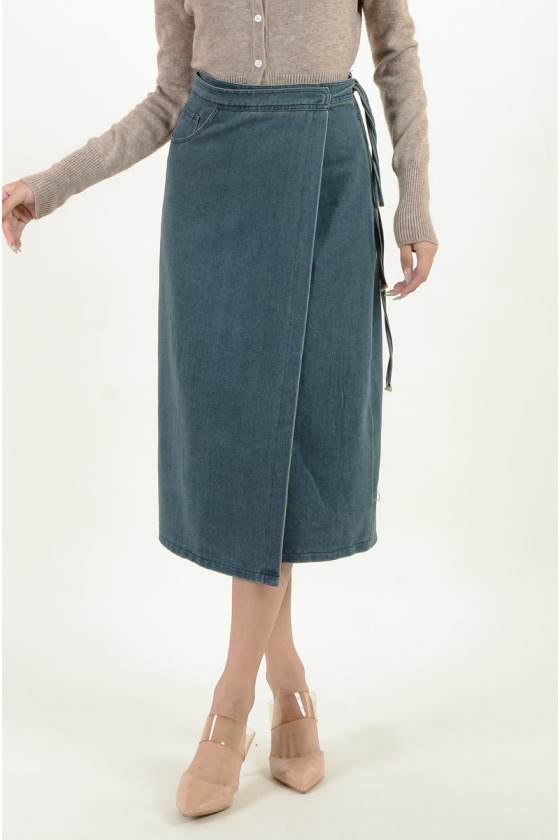 Laney Wrap Around Denim Skirt