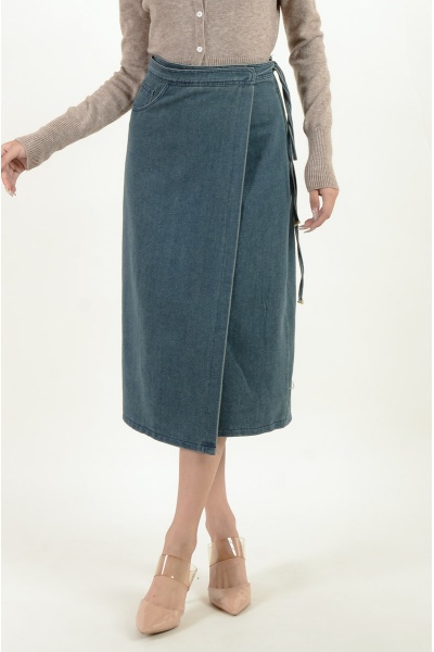 Laney Wrap Around Denim Skirt