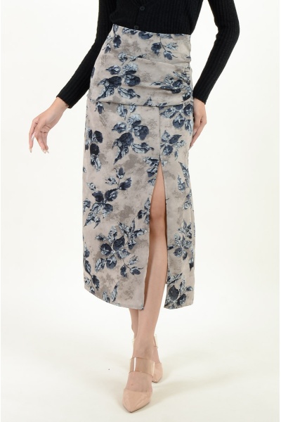 Laurel Floral Slit Skirt