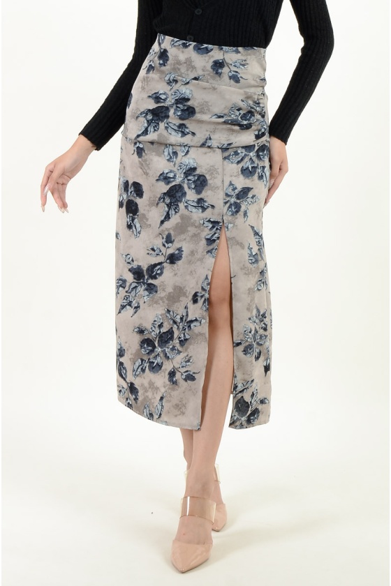 Laurel Floral Slit Skirt