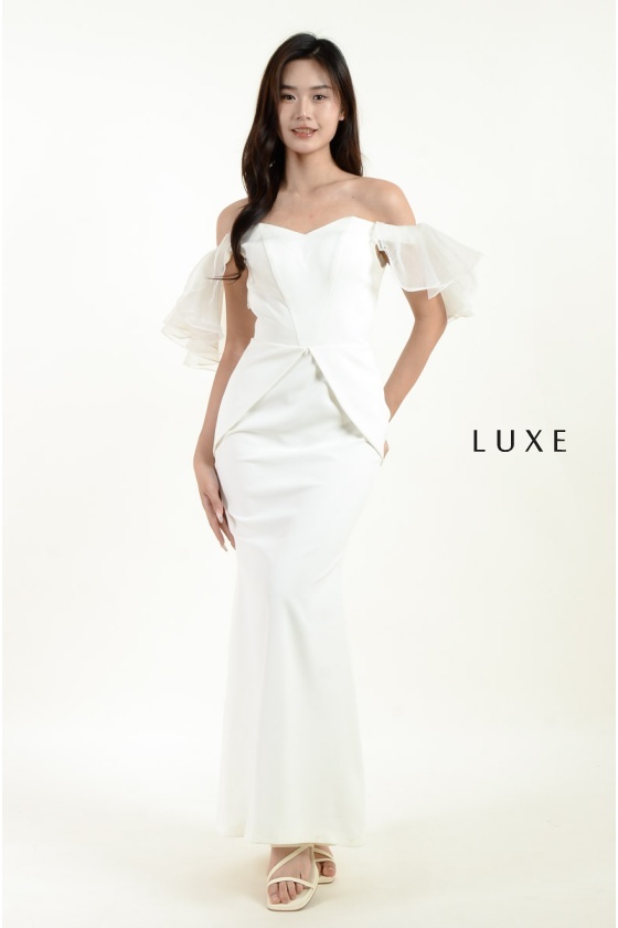 Carly Flute Sleeve Mermaid Dress