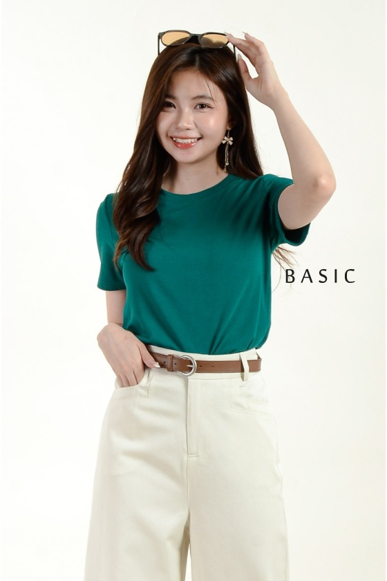 [3 for RM 99] Kimber Round Neck Basic Top - Green