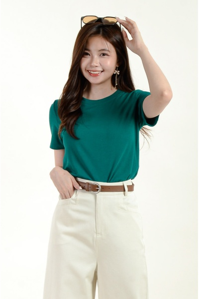[BackOrder ETA 25 June] [3 for RM 99] Kimber Round Neck Basic Top - Green