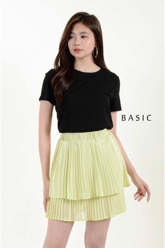 [3 for RM 99] Kimber Round Neck Basic Top - Black