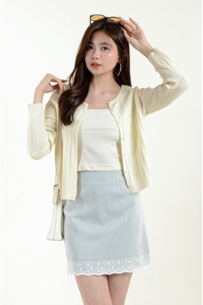 Carly Cable Knitted Top - Cream