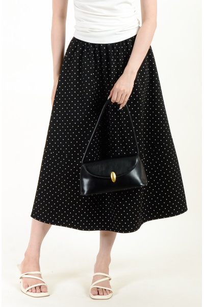 [BackOrder ETA 25 June] Naya Polka Dot Skirt - Black