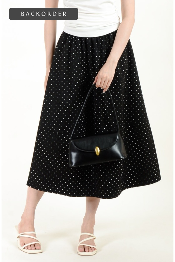 [BackOrder ETA 25 June] Naya Polka Dot Skirt - Black