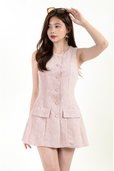 Hunter Button Down Long Top - Pink