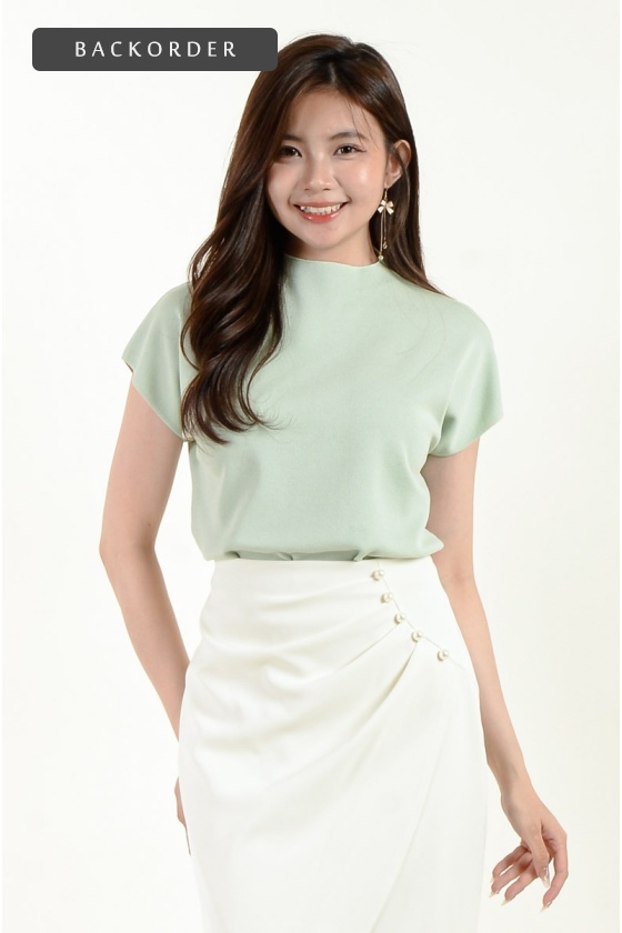 [BackOrder ETA 20 Aug] Marlowe -5C Cooling Knitted Top - Mint