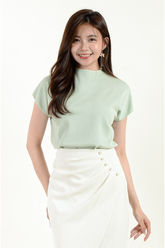 Marlowe -5C Cooling Knitted Top - Mint